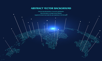 World map concept, artificial intelligence and internet big data, virtual technology