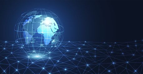 global network connection. world map point and line composition concept of global business. vector i