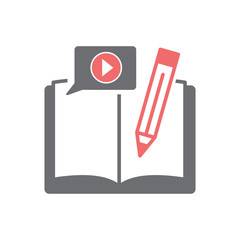 Fototapete - Video blogging icon on white background for graphic and web design, Modern simple vector sign. Internet concept. Trendy symbol for website design web button or mobile app