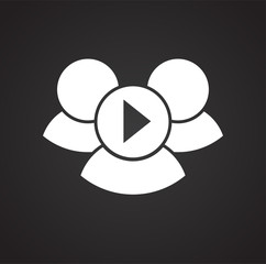 Fototapete - Video blogger community icon on black background for graphic and web design, Modern simple vector sign. Internet concept. Trendy symbol for website design web button or mobile app