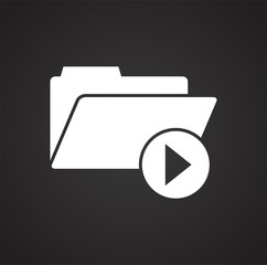 Fototapete - Video blogger files icon on black background for graphic and web design, Modern simple vector sign. Internet concept. Trendy symbol for website design web button or mobile app