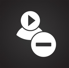 Fototapete - Video blogger community icon on black background for graphic and web design, Modern simple vector sign. Internet concept. Trendy symbol for website design web button or mobile app