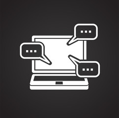 Fototapete - Video blogging icon on black background for graphic and web design, Modern simple vector sign. Internet concept. Trendy symbol for website design web button or mobile app