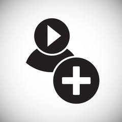 Fototapete - Video blogger community icon on white background for graphic and web design, Modern simple vector sign. Internet concept. Trendy symbol for website design web button or mobile app