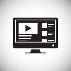 Fototapete - Video blog content icon on white background for graphic and web design, Modern simple vector sign. Internet concept. Trendy symbol for website design web button or mobile app