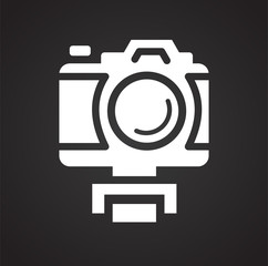 Fototapete - Video blogger equipment icon on black background for graphic and web design, Modern simple vector sign. Internet concept. Trendy symbol for website design web button or mobile app