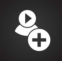 Fototapete - Video blogger community icon on black background for graphic and web design, Modern simple vector sign. Internet concept. Trendy symbol for website design web button or mobile app