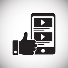 Fototapete - Video blog feedback icon on white background for graphic and web design, Modern simple vector sign. Internet concept. Trendy symbol for website design web button or mobile app