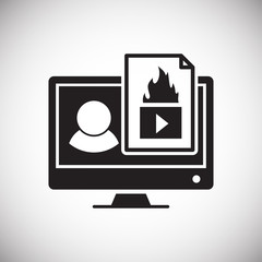 Fototapete - Video blogging icon on white background for graphic and web design, Modern simple vector sign. Internet concept. Trendy symbol for website design web button or mobile app