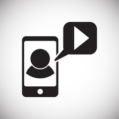Fototapete - Video blogging icon on white background for graphic and web design, Modern simple vector sign. Internet concept. Trendy symbol for website design web button or mobile app