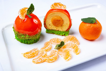 Wall Mural - Mandarin dessert plate