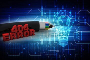 Poster - 3d rendering 404 error compliant