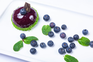 Wall Mural - Dessert with Blueberry and Mint