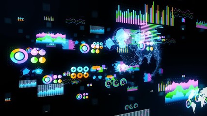 Poster - Colorful chart abstract. Statistics concept. Graphical user interface.