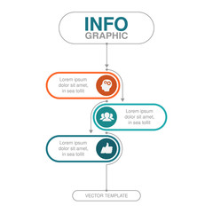 Wall Mural - Vector infographic template for vertical diagram, graph, presentation, chart, business concept with 3 options.