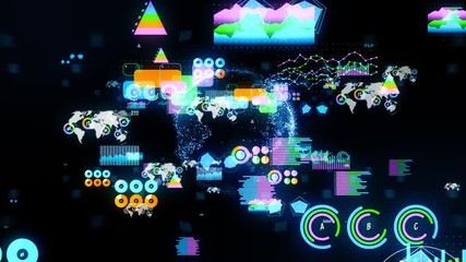 Poster - Colorful chart abstract. Statistics concept. Graphical user interface.