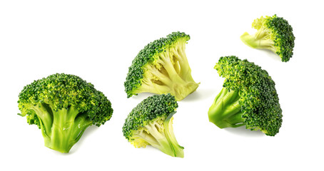 Fresh green broccoli isolated on white background