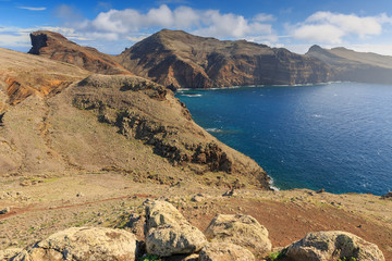 Wall Mural - Beautiful landscape view of the east coast of the island Madeira at Ponta de Sao Lourenco nature reserve