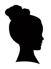 Sticker - a girl head silhouette vector