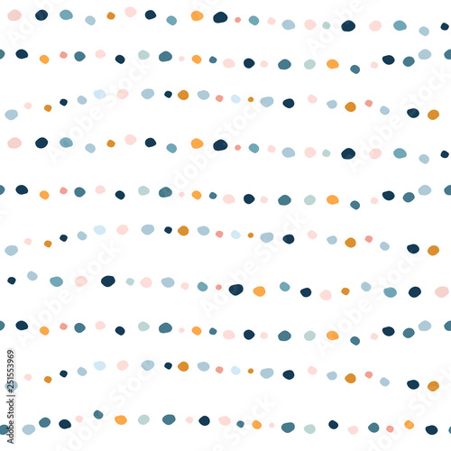 Foto-Schiebegardine mit Schienensystem - Semless colorful hand drawn pattern with dots. Abstract childish texture for fabric, textile, apparel. Vector illustration (von solodkayamari)
