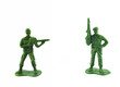Group of Miniature hold gun toy soldier isolated on white background