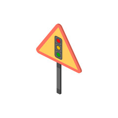 Poster - Traffic alerts isometric icon. Element of color isometric road sign icon. Premium quality graphic design icon. Signs and symbols collection icon