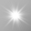 © NAUM - White glowing light. Beautiful star Light from the rays. A sun with highlights. A bright beautiful star. A sun light