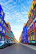 Colorful facades of  houses 