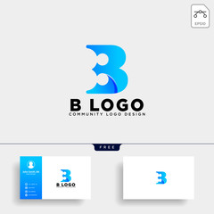 letter b community human logo template vector illustration icon element isolated