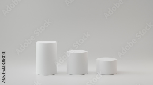 Fotografía Empty steps cylinder on white background. 3D rendering.