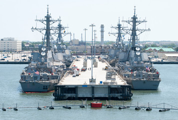 Four Navy Ships in Norfolk