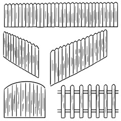 Wall Mural - vector set of fence