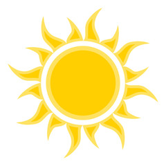 Sticker - flat sun icon symbol. Vector illustration for design