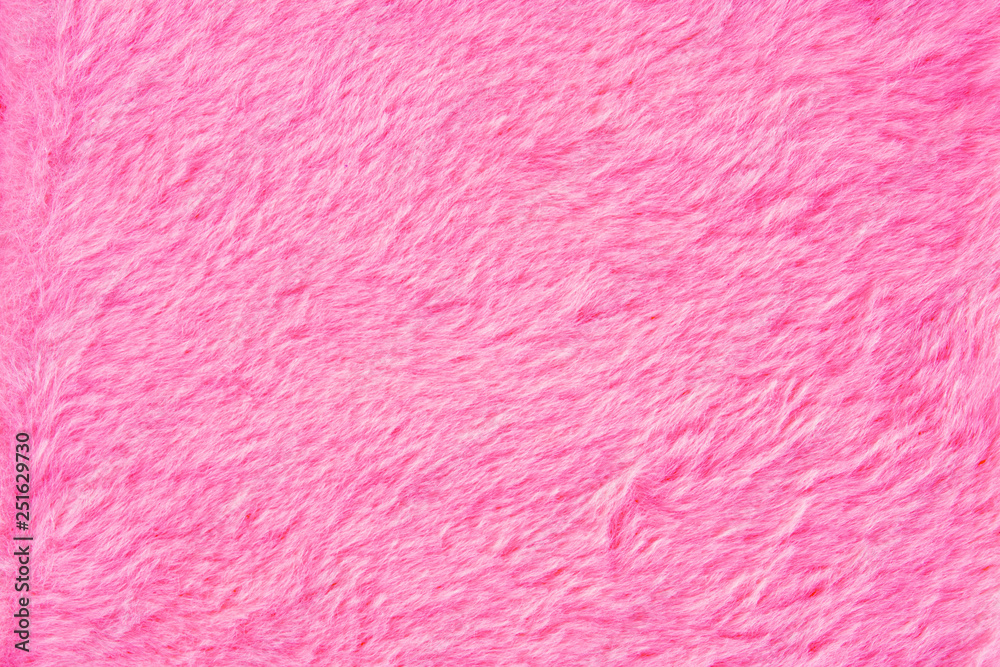Pink fur texture close up. Pink fluffy fur background - obrazy, fototapety, plakaty 