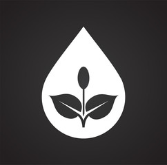 Fototapete - Drop water icon on black background for graphic and web design, Modern simple vector sign. Internet concept. Trendy symbol for website design web button or mobile app