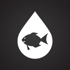 Fototapete - Drop water icon on black background for graphic and web design, Modern simple vector sign. Internet concept. Trendy symbol for website design web button or mobile app