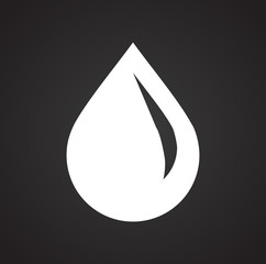 Fototapete - Drop water icon on black background for graphic and web design, Modern simple vector sign. Internet concept. Trendy symbol for website design web button or mobile app