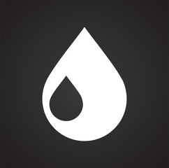 Fototapete - Drop water icon on black background for graphic and web design, Modern simple vector sign. Internet concept. Trendy symbol for website design web button or mobile app