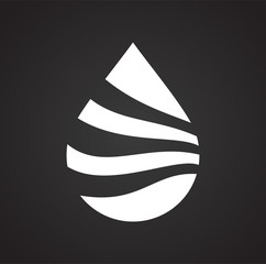Fototapete - Drop water icon on black background for graphic and web design, Modern simple vector sign. Internet concept. Trendy symbol for website design web button or mobile app