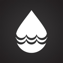 Fototapete - Drop water icon on black background for graphic and web design, Modern simple vector sign. Internet concept. Trendy symbol for website design web button or mobile app
