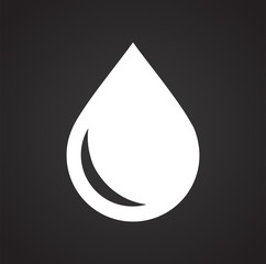 Fototapete - Drop water icon on black background for graphic and web design, Modern simple vector sign. Internet concept. Trendy symbol for website design web button or mobile app