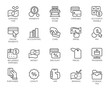 Bank, financial, economic, payment set icons. Credit and debit cards, Nfc system, currency, money, dollar line labels