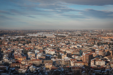 Sticker - Landscapes streets of Cuneo Italy, aerial view