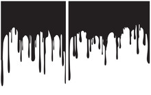 Pair Of Black Paint Drips. Vector Illustration For Your Design.