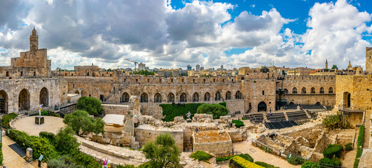 Wall Mural - Inner courtyard of the tower of David in Jerusalem, Israel