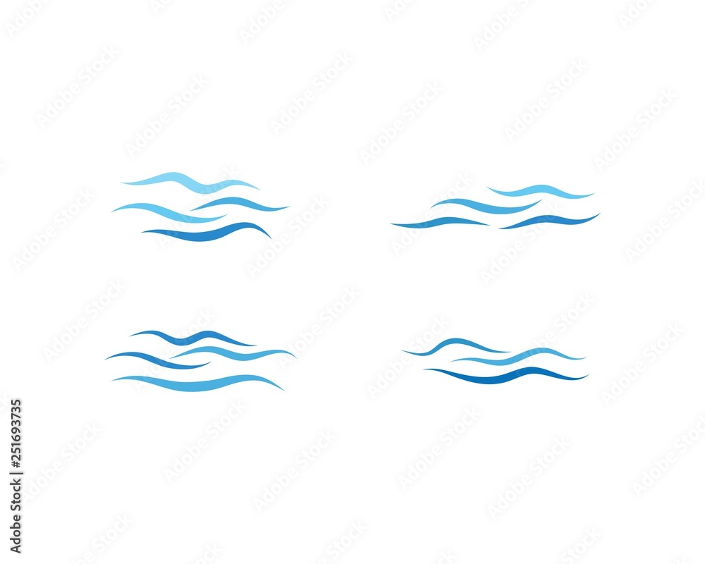 Water wave Logo - obrazy, fototapety, plakaty 