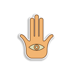 Poster - palm and hand  sticker icon. Element of color Arabic culture icon. Premium quality sticker design icon. Signs and symbols collection icon for websites, web design