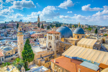 Cityspace Of Jerusalem With Church Of Holy Sepulchre, Israel