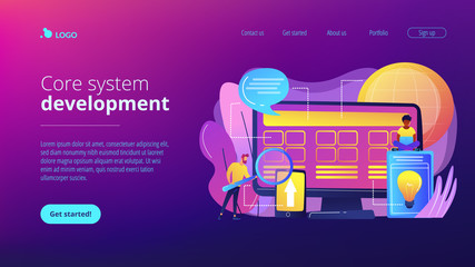 Core system development concept landing page.