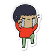 © lineartestpilot - sticker of a cartoon man crying